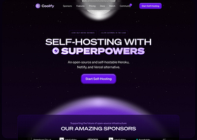 Coolify Hero Section - Redesign - Concept work hero section self hosting vps web design