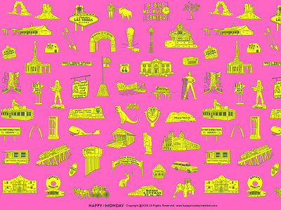 Retro 1970s Roadtrip Pattern – Vintage Americana Toile americana boho branding design graphic design hand drawn handdrawn icon illustration novelty pattern retro rustic toile vector vintage wallpaper