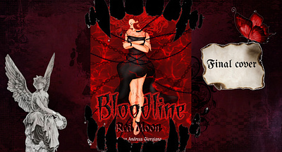 BloodLine – Red Moon | Fictional Book Cover Design adobe photoshop book cover design character design dark fantasy digital art gothic aesthetic graphic design illustration mockup procreate vampire theme visual storytelling