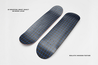 Realistic Skateboard Deck Mockup 9 template vector