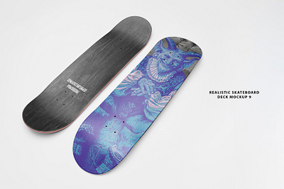 Realistic Skateboard Deck Mockup 9 vector