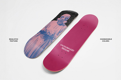Realistic Skateboard Deck Mockup 9 vector