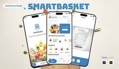 SmartBasket app design managegrocery mobile app ocr ui