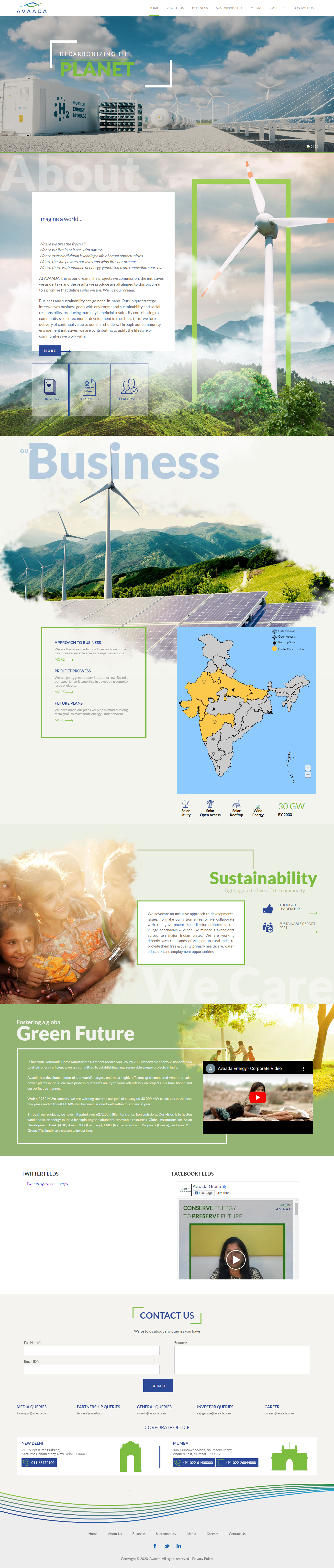 Avaada Energy Website UI branding energy ui uiux user interface ux web design