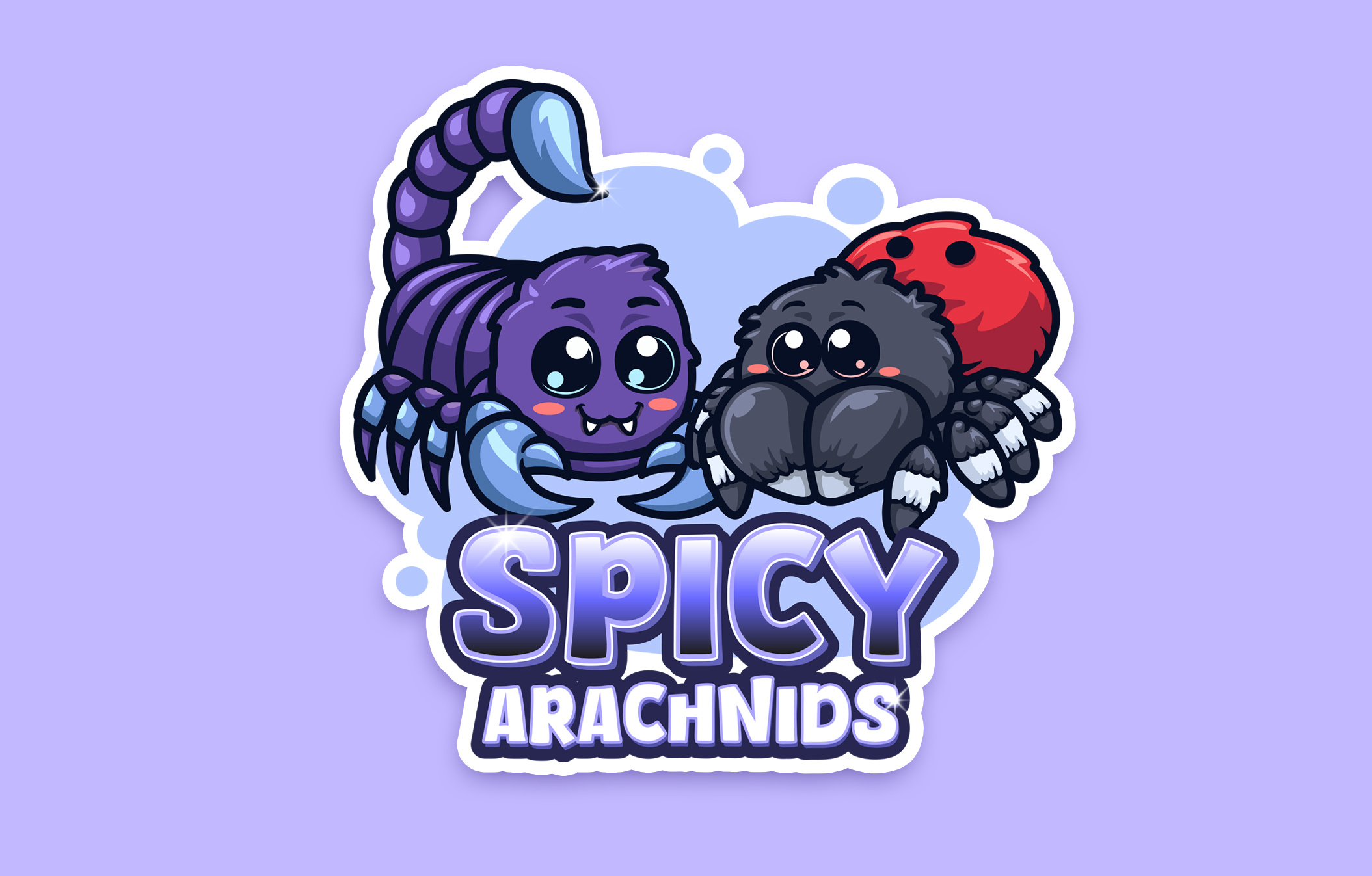 Cute Scorpion & Spider Mascot Logo – Spicy Arachnids animal logo brand identity branding cartoon cartoon character cartoon logo cute cartoon cute logo cute scorpion cute spider fierce spider logo illustration insect logo kawaii logo logo mascot design mascot logo scorpion cartoon spider cartoon venom scorpion logo