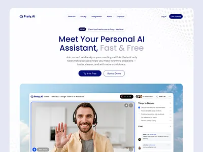 AI Assistant Website/Landing Page ai agent ai agent landing page ai agent website ai assistant ai assistant landing page ai assistant website ai landing page ai meeting tool website ai meeting website ai note taker website ai tool ai website landing page meeting assistant saas landing page saas tool saas website web design website for ai