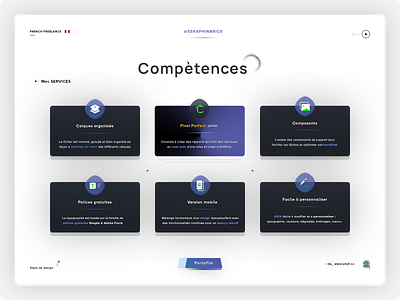 Skills banner brand branding compétences design style graphic design icon set icons designer illustrator ai mockup photoshop psd pixelpferfect portfolio book print designer senior designer services skills trèfle clover typo typography ui ux designer vector shaoes