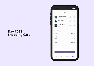 Day 58 Shopping Cart - Daily UI Challenge dailyui figma ui