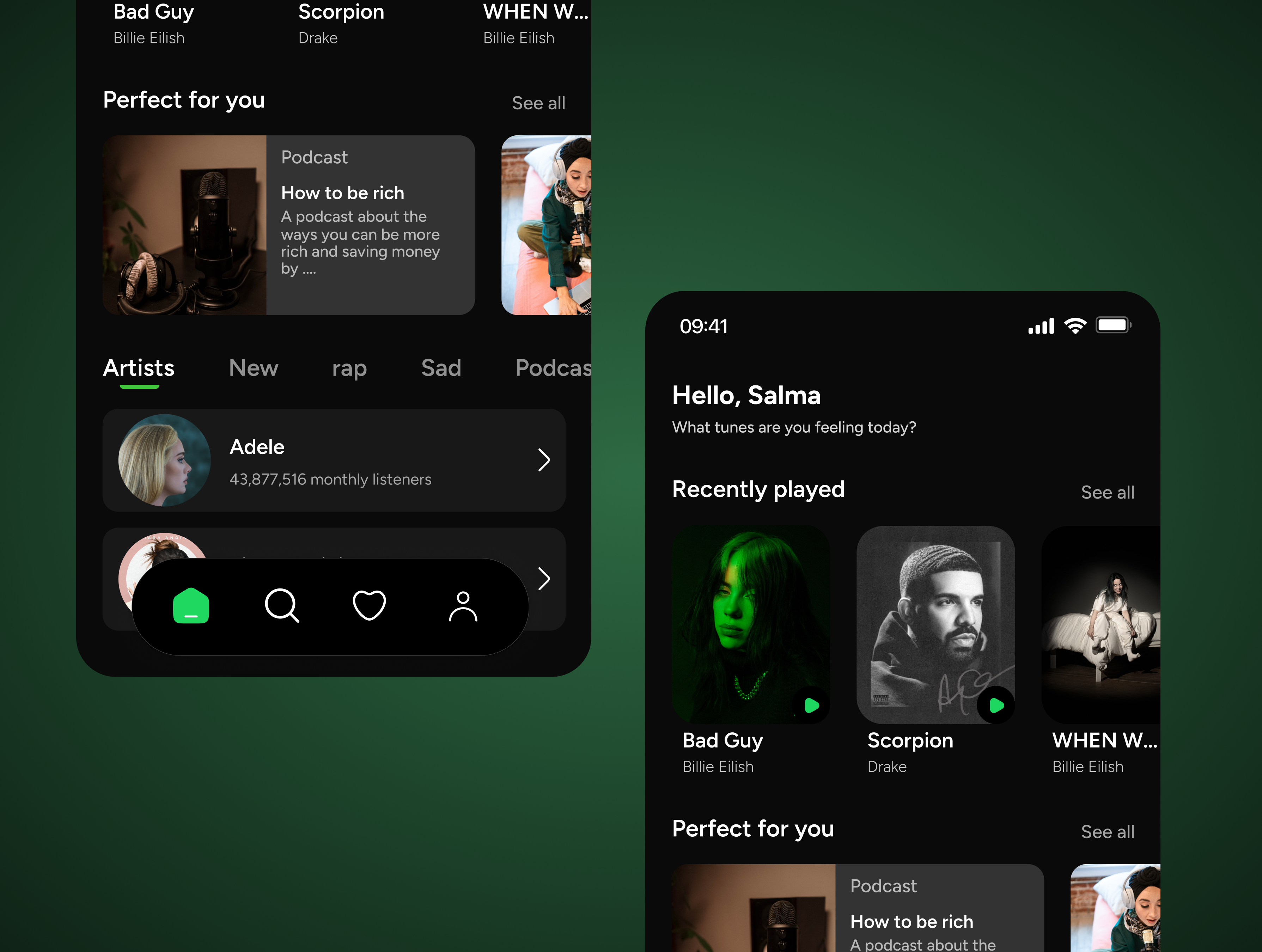 Redesign Spotify’s home page homepage music music app redesign spotify spotify ui design uxdesign
