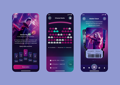 Movie Theater App app design ui ux