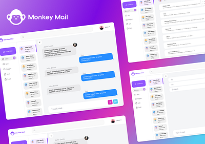 Monkey Mail Messaging Platform branding design email messaging product design text ui user experience ux