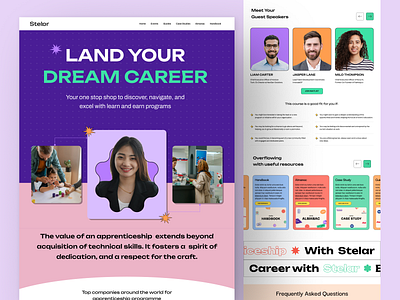 Landing page for an apprentice programme ♦︎ Stelar apprenticeship branding career career development course landing page learn and earn programs learning professional development web design website
