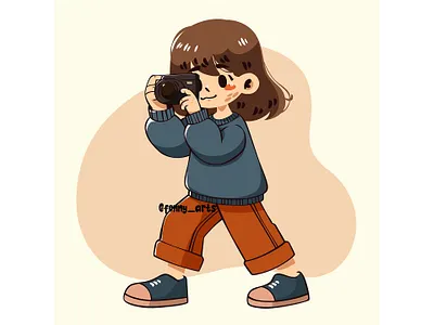 Cartoon Girl Holding a Camera camera cartoon celebration creative day digital event film filming hobbies holding media photograph photographer photos shooting snap social videographer view