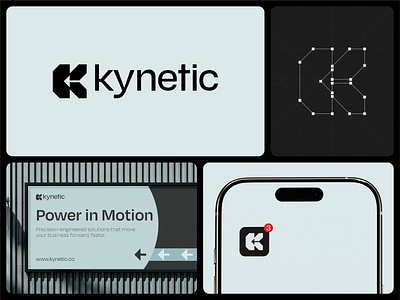 Kynetic - Logo Branding abstract app logo bento presentation branding brandmark distinct logo energy innovation k letter lettermark logo logo designer logotype minimal logo modern brand identity movement symbol vector