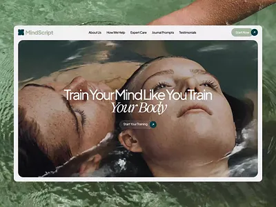 Mindscript - Digital Mental Health Website Animation animation branding design header helth landing page ui ui design uiux ux design web design website