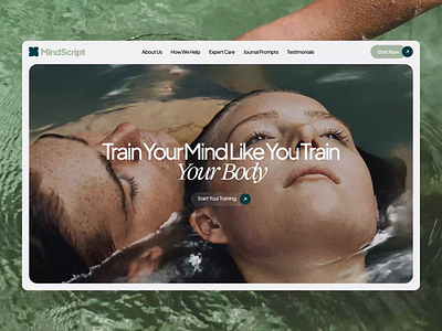 Mindscript - Digital Mental Health Website Animation animation branding design header helth landing page ui ui design uiux ux design web design website