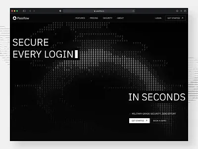 Passflow - Password Manager Landing Page dark mode design passkey password management password management landing page password management website password manager password manager landing page password manager website security security management ui ui design uiux uiux design ux web web design website website design