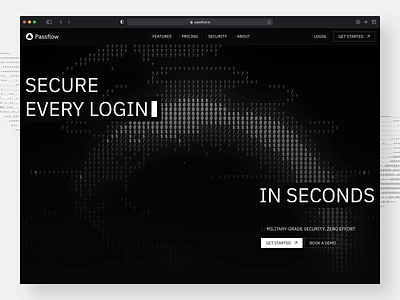 Passflow - Password Manager Landing Page dark mode design passkey password management password management landing page password management website password manager password manager landing page password manager website security security management ui ui design uiux uiux design ux web web design website website design