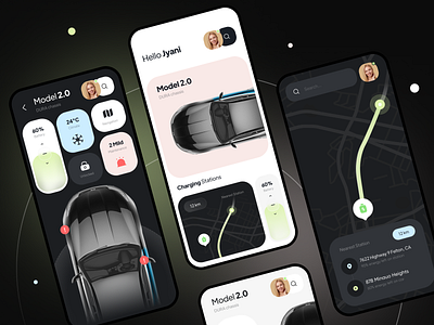Electric Car management App app design ui uiux user interface ux