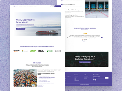 ParcelHero Landing Page Design design figma landing page saas landing page ui ui design