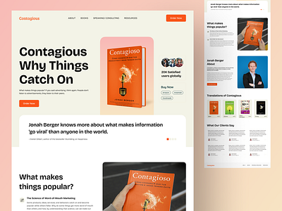 Contagious - Landing Page book landing page clean ebook ebook design figma figma design graphic design landing page landing page design pulok paul design ui ui design uiux website design website ui design