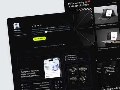 Bennio | Web Portfolio app bento concept design figma framer interface liquid glass parallax portfolio ui ux website