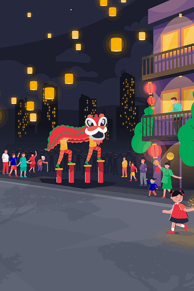 Chinese New Year looping animation animated animation illustration motion motion graphic