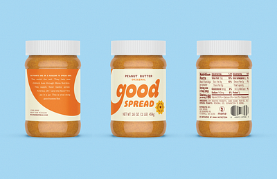 Good Spread Branding & Label 70s alabama atlanta birmingham branding cpg design feeding america good spread hunger label mana melt ohno packaging peanut peanut butter print retro softie