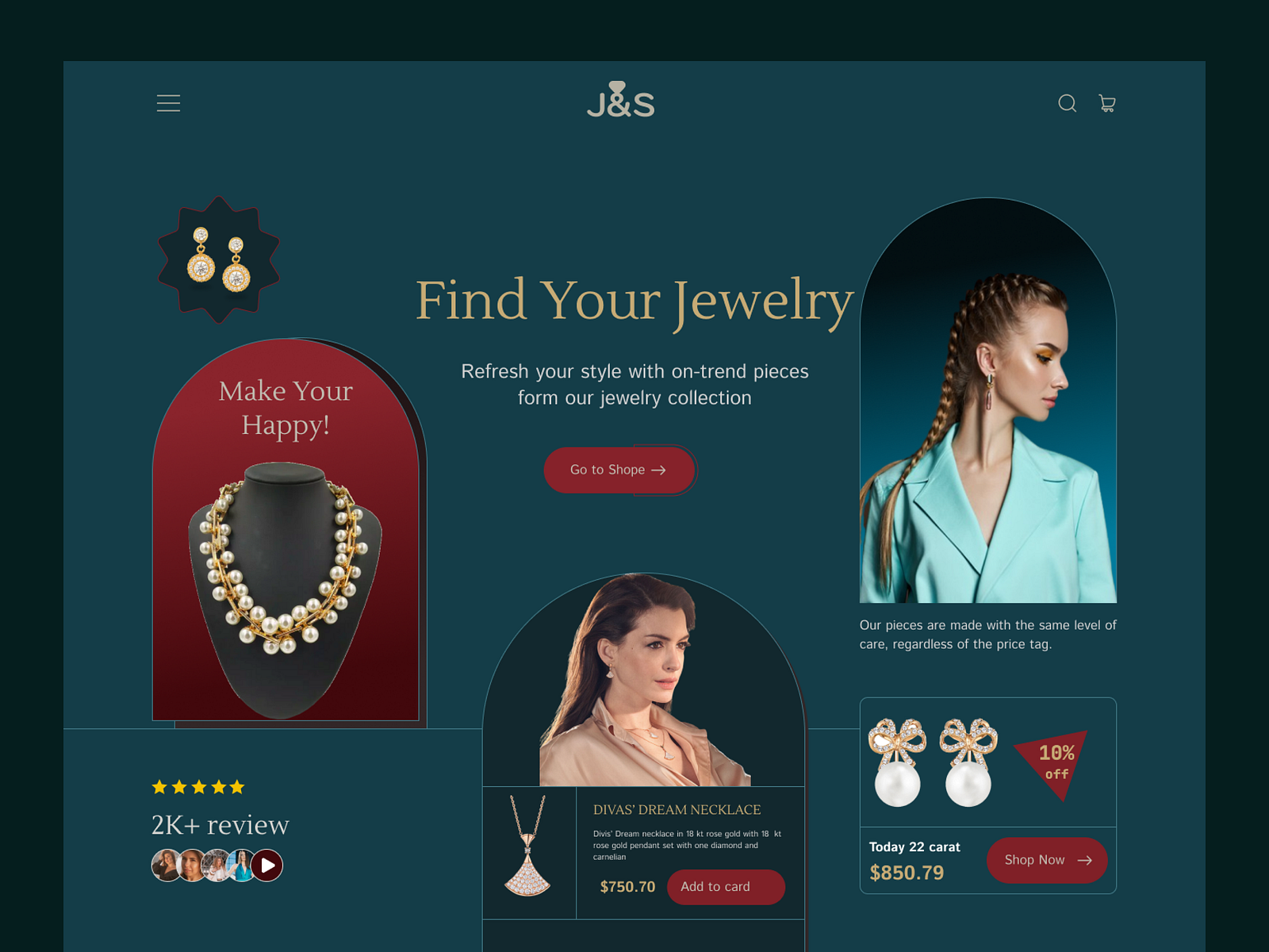 Jewelry Landing Page by Habibullah Misbah on Dribbble