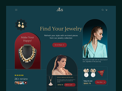 Jewelry Landing Page e commerce shop e commerce website fashiion fashion website home page design jewelry minimal online store product design shop shop design store template template design web website women