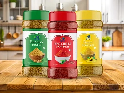 Masala Powder Label Design For Indian Client 3 masala 3d mockup masala bangladeshi label design box design chili pepper chili powder coriander powder dhoniya gura holud gura holud powder label design label design masala label design masala powder muhammad akash packaging design pakistani label design powder label design product packaging design turmeric powder zaggery powder