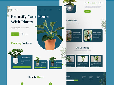 Plant Landing Page branding buy plants online design ecommerce fashion website header home page landing page pant plant landing page shop ui ux