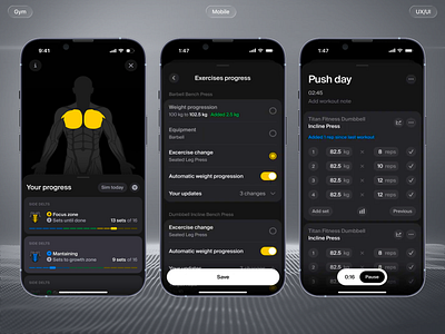 Fitness workout healthcare gym training app app fitness gym healthcare ios mobile design sport thraing workout