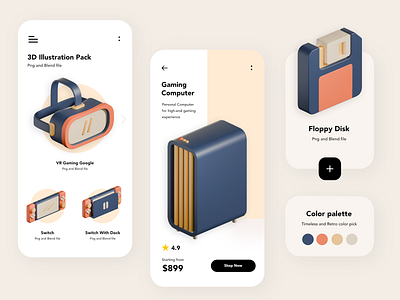 3D Gaming Gear and Electronic Illustration 3d 3d icon animation branding clean colourful design electronic gaming graphic design iconset illustration logo modern motion graphics retro ui uiux ux web