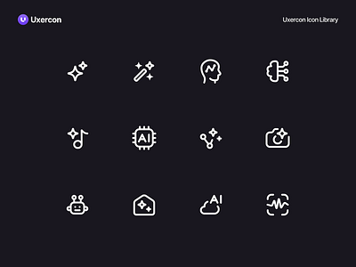 Artificial Intelligence - Uxercon Icon Library ai ai icon ai logo animation artificial intelligence artificial intelligence icon design digital figma icon icon design icon set internet logo tech technology ui uiux ux uxercon