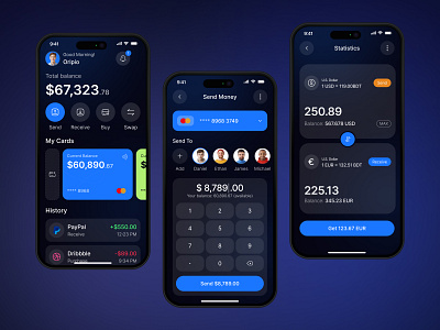 Mobile Banking App Design app app design banking banking app clean crypto app design design expenses finance finance app fintech mobile mobile app mobile banking app money oripio payment transaction transfer ux