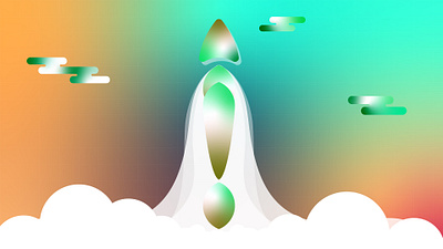 “Momentum in Motion” — Abstract Launch Animation 2d cloud design explainer video styleframe illustration launch rocket smoke styleframe