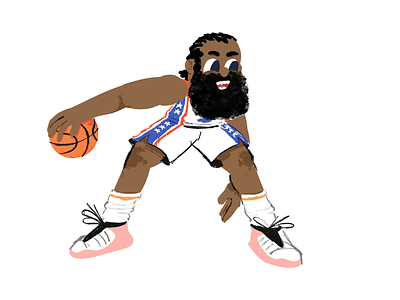Harden 76ers animation artprocess ball basketball beard cartoon dribble dribbling framebyframe game harden james mishax nba player process