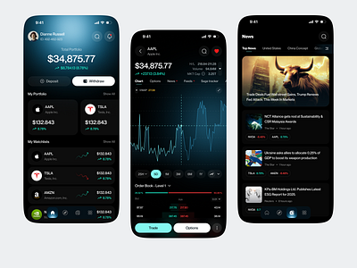 Invest & Stock Trading Mobile App app app design app interface finance finance app fintech invest investing investment investment app investor mobile mobile app stock stock app trading trading mobile app