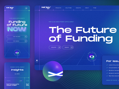 NowCM blue branding creative design electric finance futuristic gradient ui web3 website