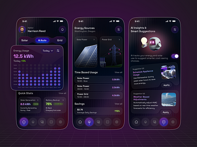 Energenius – Smart AI for Smarter Power ai optimized solar ai powered android app android application app design design energy ios application mobile app mobile app design renewable energy ux smart energy management solar energy app solar panel solar tracking app sustainable energy tracking ui design ui ux ux design