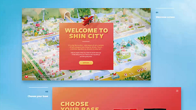 Shin City pages design illustration layout ui vector website