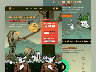 $RFC _ Meme Coin beincrypto coin edition community crypto crypto finance cryptocurrency figma design illustration meme landing page meme ux memecoin exchange memecoin platform memecoin trading memetoken memewebsite mome ai token typography ui design موقع ميم كوين