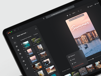 Web Platform for Creating and Editing Reels Templates animation content creation creator tools editing reels short form social media templates video video editing web app