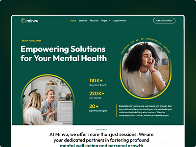 Psychology and Counseling Website counselling creative website landing page mental health mental healthcare minimal website psychologist web psychology raddito ui uiux user friendly website ux web design website website design wellness website