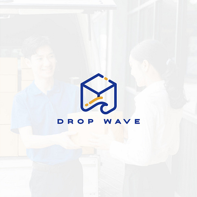 DROP WAVE: Minimal Line Art Logo with Bold Box & Subtle Wave brand identity branding design design logo dropshipping flat graphic design icon illustration logo logo design logos logotype minimal minimalistic modern modern logo timeless unique