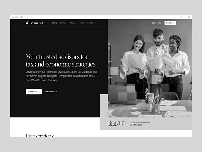 Econwise - Homepage design for Tax Advisor & Economist. corporate economist homepage landing page minimal tax tax advisor ui ux web web design website website design