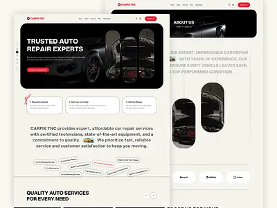 CARFIX TNC - Transportation Website Template auto serivce car repair car service design ecommerce landing page ui webflow webflow template
