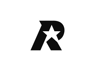 R + Star abstract bold cut edgy game letter logo logo design minimal monogram negative space north playful r sharp star typography