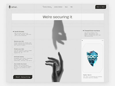Iathan AI Security Company Website Design ai ai agent ai automation automation best landing page design devdock future landing page optimization saas security security website top landing page ui ui design virus web design web design inspiration